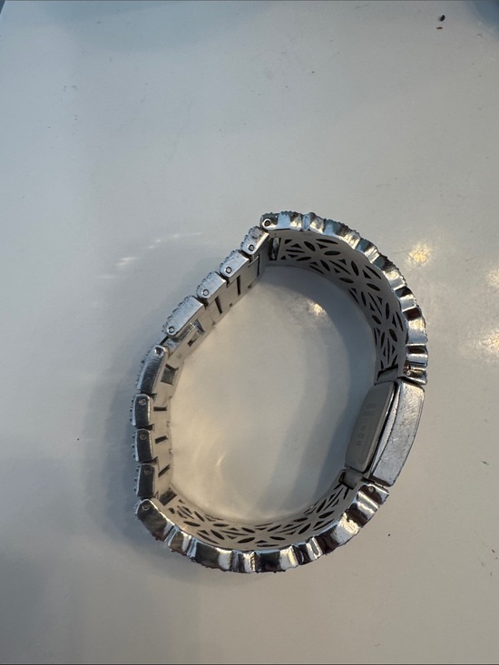 Anne Klein Silver Crystal Filigree Bracelet Watch/mother/pearl main image 5